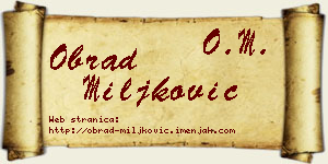 Obrad Miljković vizit kartica